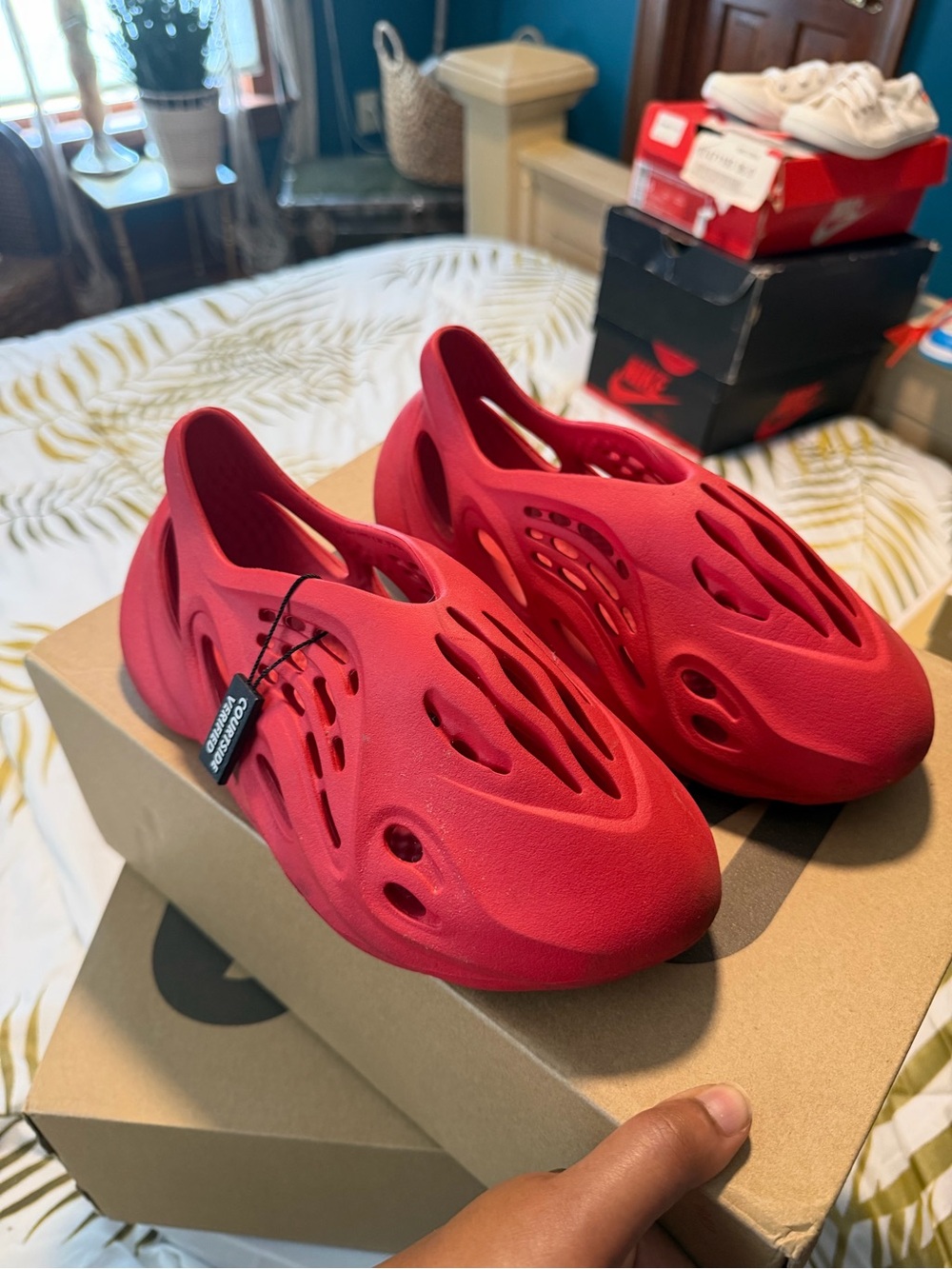 ADIDAS YEEZY Kids Red Foam Runners